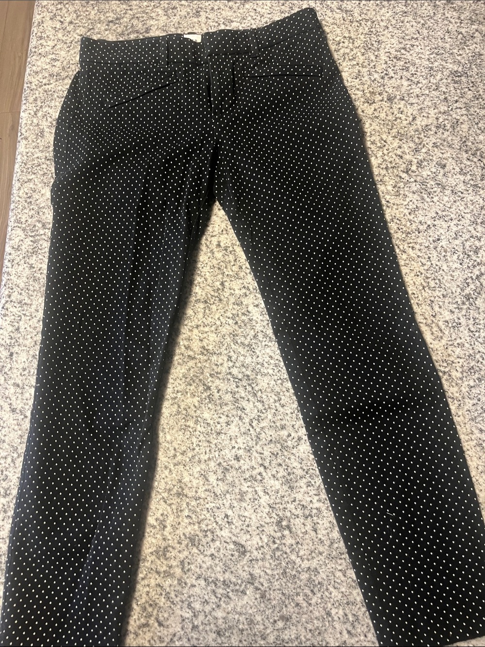 GAP Black Pants with White Micro-Dot Pattern